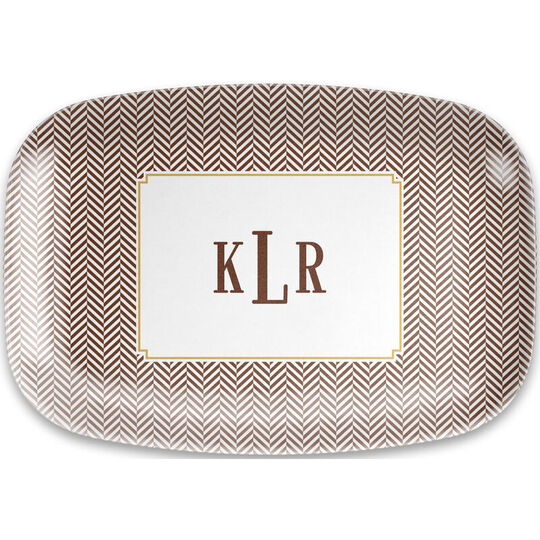 Chocolate Herringbone Melamine Platter